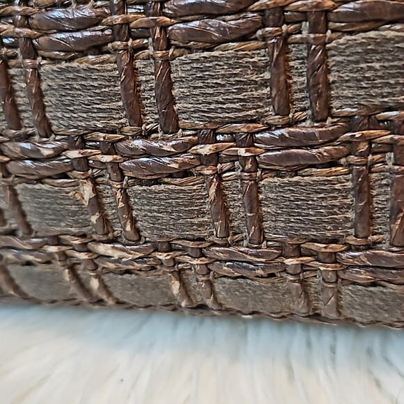 Elaine Turner Sophie Vertical Moroccan Espresso Brown Woven Handbag Large Tote - Picture 8 of 12